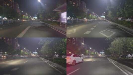 城市夜景街头景象商铺行人路上交通高清在线视频素材下载