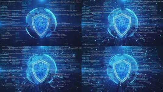 数据安全防护-盾牌密码锁-大数据存储高清在线视频素材下载