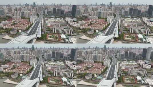 上海南北高架无车高清在线视频素材下载