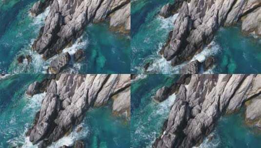 海水冲击岩石高清在线视频素材下载