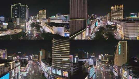 南宁市中心朝阳路夜景高清在线视频素材下载