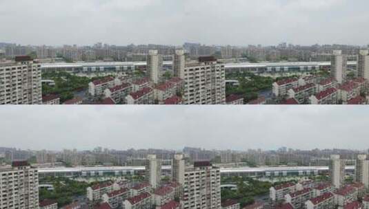 上海西站上海普陀区全景4K航拍原素材高清在线视频素材下载