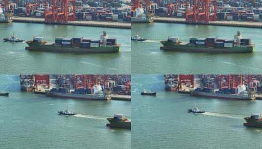 深圳蛇口港货轮出海远行高清在线视频素材下载