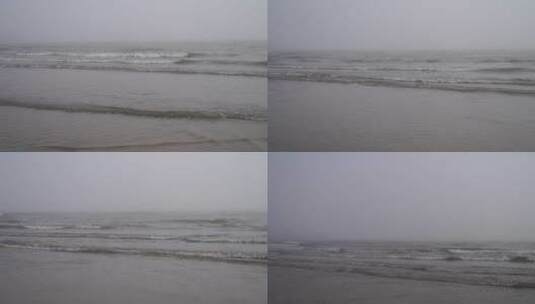 阴天大海阴雨天雾天海边沙滩阳光海滩海浪水高清在线视频素材下载