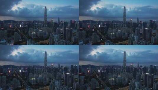 深圳城市夜景 航拍4K高清在线视频素材下载