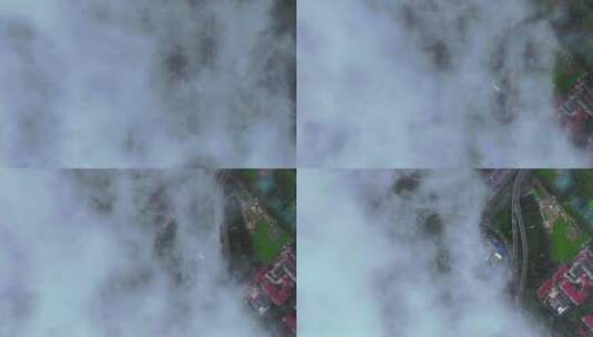 4k天津中石油桥雨后低空云海高清在线视频素材下载