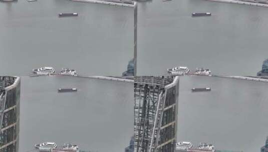 上海中心大厦空顶黄浦江高清在线视频素材下载