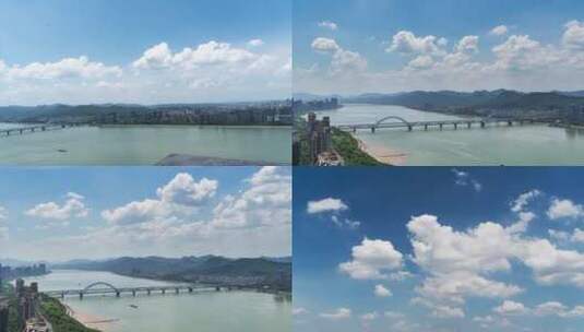 杭州上空变化无穷的蓝天白云延时合集高清在线视频素材下载