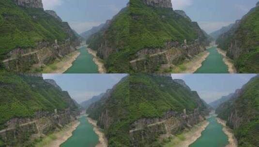 航拍重庆武隆乌江百里画廊自然风光高清在线视频素材下载