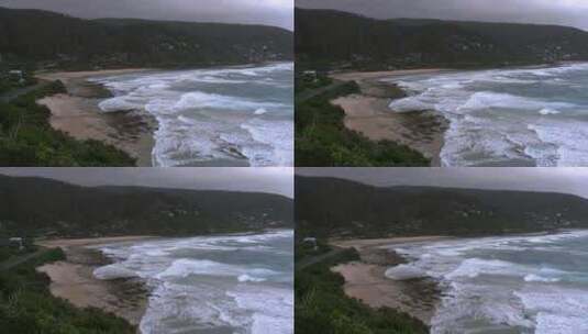 波浪拍打沙滩高清在线视频素材下载