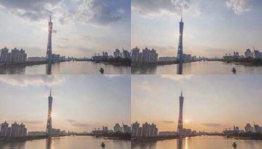 广东省广州城市风光延时高清在线视频素材下载