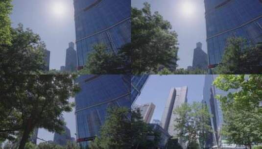 北京CBD升格财富中心中国尊 反射倒影高清在线视频素材下载