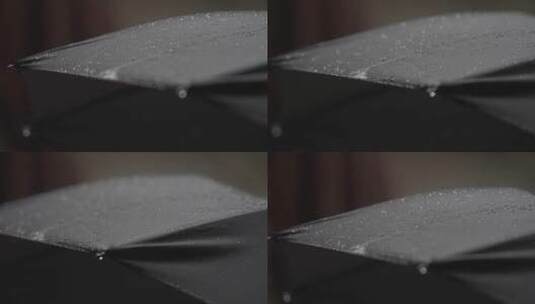 伞上雨滴高清在线视频素材下载