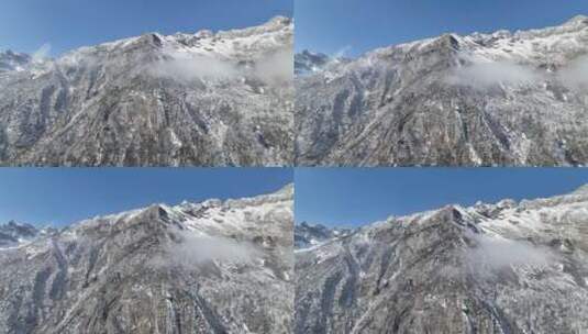 冬季毕棚沟雪山航拍风景高清在线视频素材下载