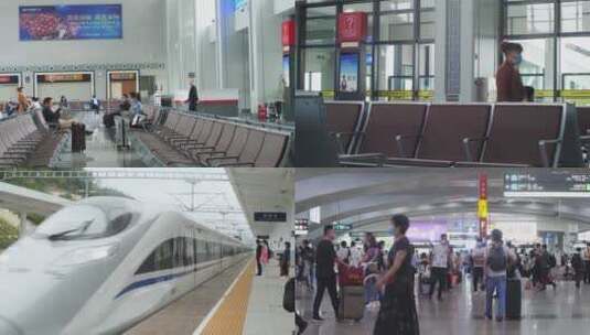 高铁站广州南站小镇高铁站4k视频素材高清在线视频素材下载