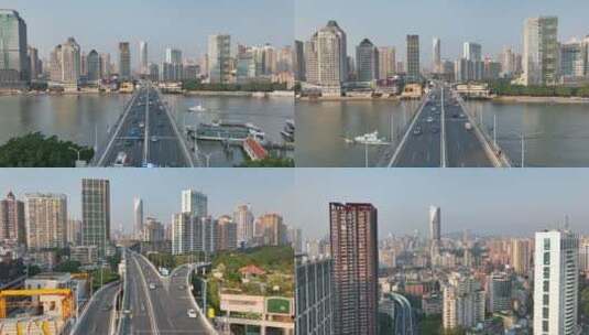 江湾大桥航拍高清在线视频素材下载