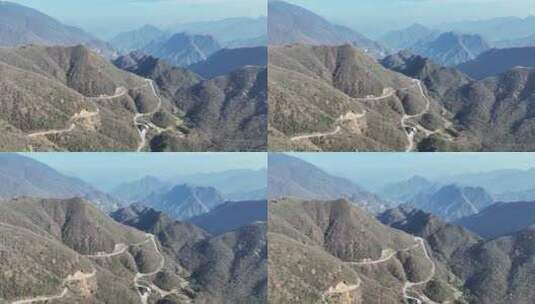 航拍湖北旅游神农架山区绵延不绝的山峰高清在线视频素材下载