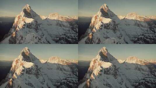 自然风光 雪山山顶山脉雪景日照金山高清在线视频素材下载