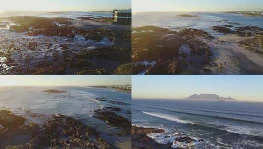 海浪拍打礁石——慢镜头浪花大海海水高清在线视频素材下载