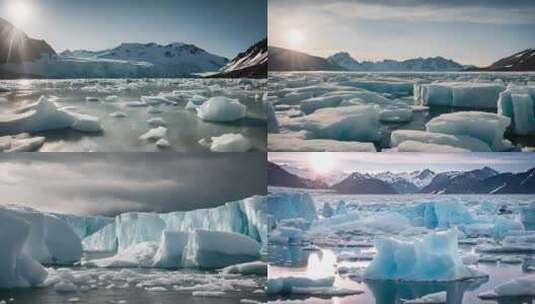 北极南极冰川高清在线视频素材下载