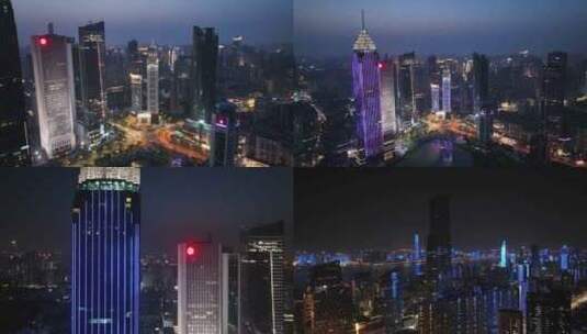 武汉高楼夜景高清在线视频素材下载