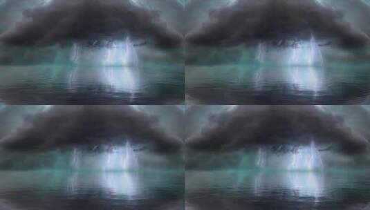 乌云闪电大海海面末日场景高清在线视频素材下载