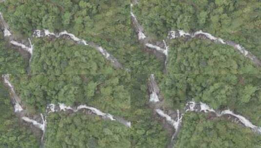 瀑布水流山泉水大自然自然风景自然风光高清在线视频素材下载