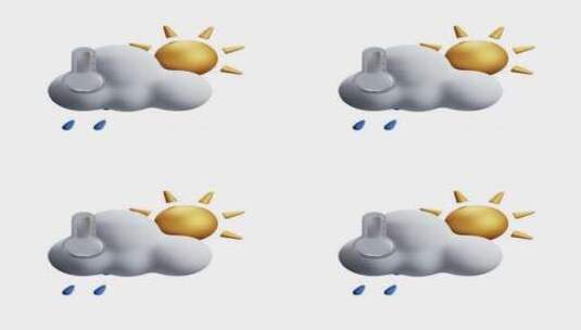 3D动画天气报告图标高清在线视频素材下载