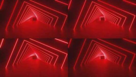 未来背景下的红色隧道高清在线视频素材下载