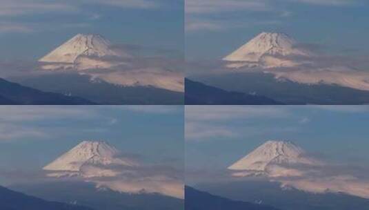 长焦航拍富士山高清在线视频素材下载