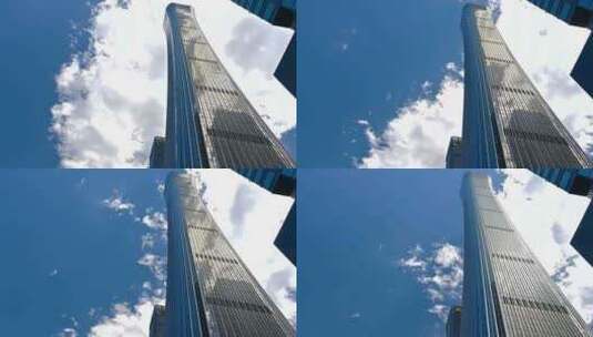 北京地标国贸CBD建筑中国尊蓝天白云延时高清在线视频素材下载