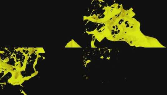 飞溅的黄色油漆V3高清在线视频素材下载