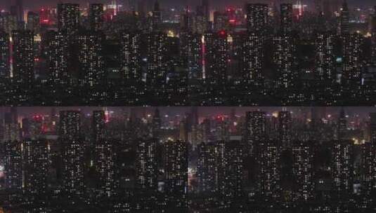 一线城市夜晚空镜头万家灯火高清在线视频素材下载