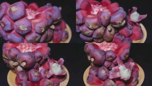 血藤果黑牢固罕见稀有水果高清在线视频素材下载
