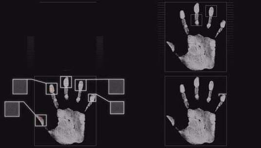 手部指纹扫描识别接口高清在线视频素材下载