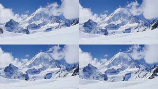 延时唯美雪山山峰山脉高山冬季旅游自然风景高清在线视频素材下载