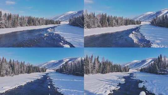 航拍雪山美景高清在线视频素材下载