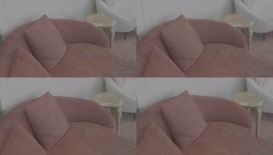 麂皮沙发与现代家居舒适生活场景高清在线视频素材下载