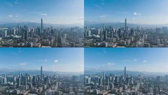 深圳福田中心区全景航拍延时高清在线视频素材下载