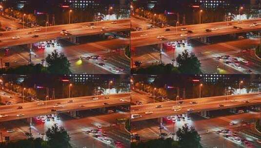 城市立交桥夜景车流高清在线视频素材下载