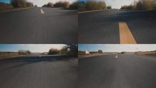 汽车POV视角高速驾驶 路面运动模糊镜头高清在线视频素材下载