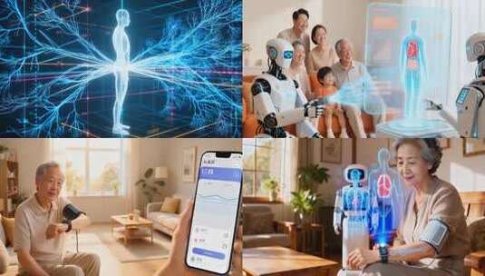 智慧家庭机器人 智慧医疗 AI医疗管家高清在线视频素材下载