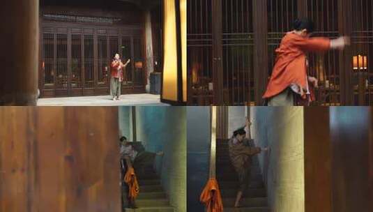 4K美女在古色古香的房子里舞蹈高清在线视频素材下载