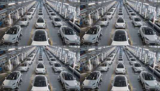 新能源汽车工厂生产线高清在线视频素材下载