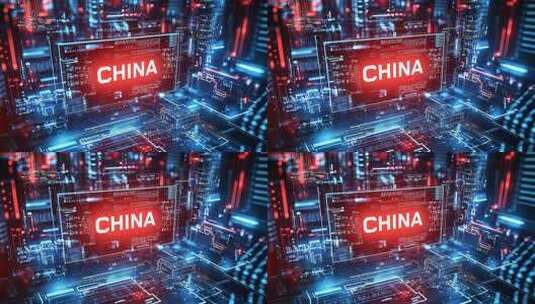 科技感十足的中国主题3D渲染画面高清在线视频素材下载