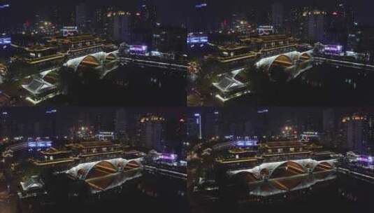 4k九眼桥夜景航拍高清高清在线视频素材下载