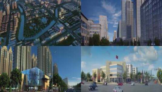 三维城市发展城市建设建筑漫游动画高清在线视频素材下载