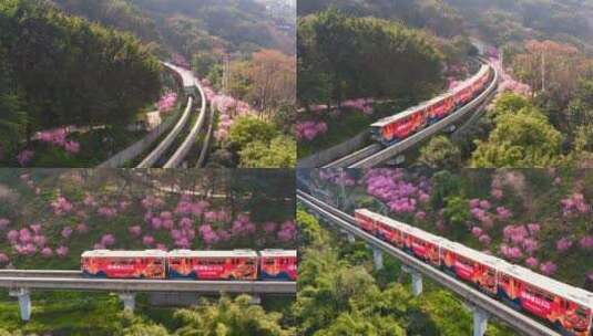 重庆开往春天的列车拍航拍素材4高清在线视频素材下载