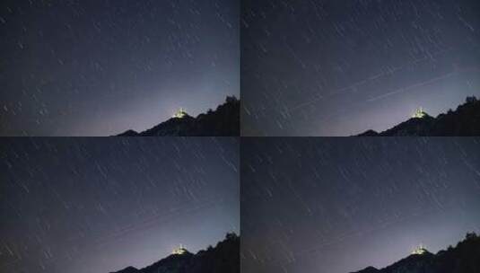 杭州夜晚的星空高清在线视频素材下载