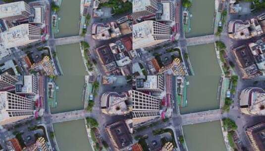 苏州河俯拍风光高清在线视频素材下载